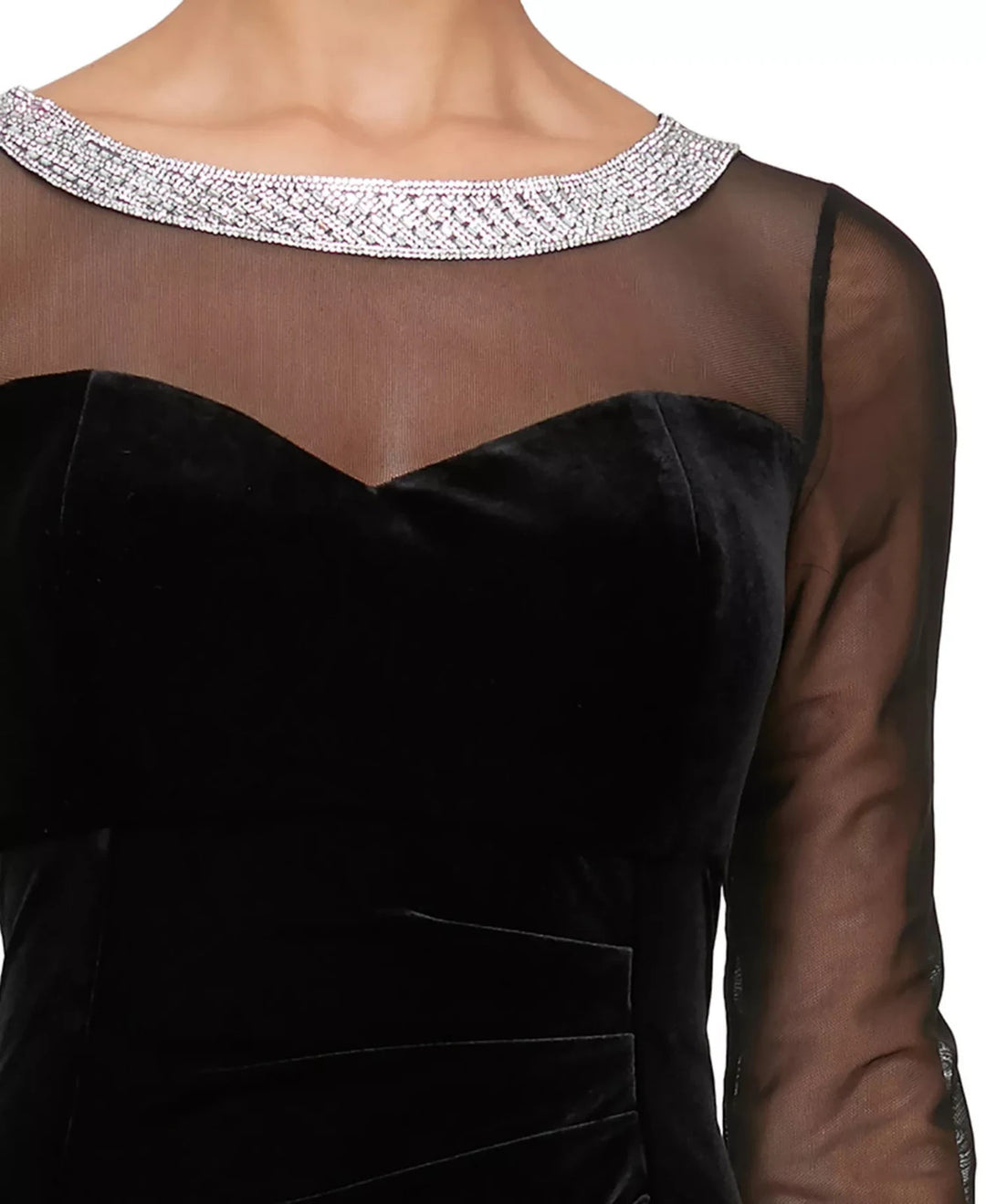 Alex Evenings Embellished Illusion-Neck Gown MSRP $209