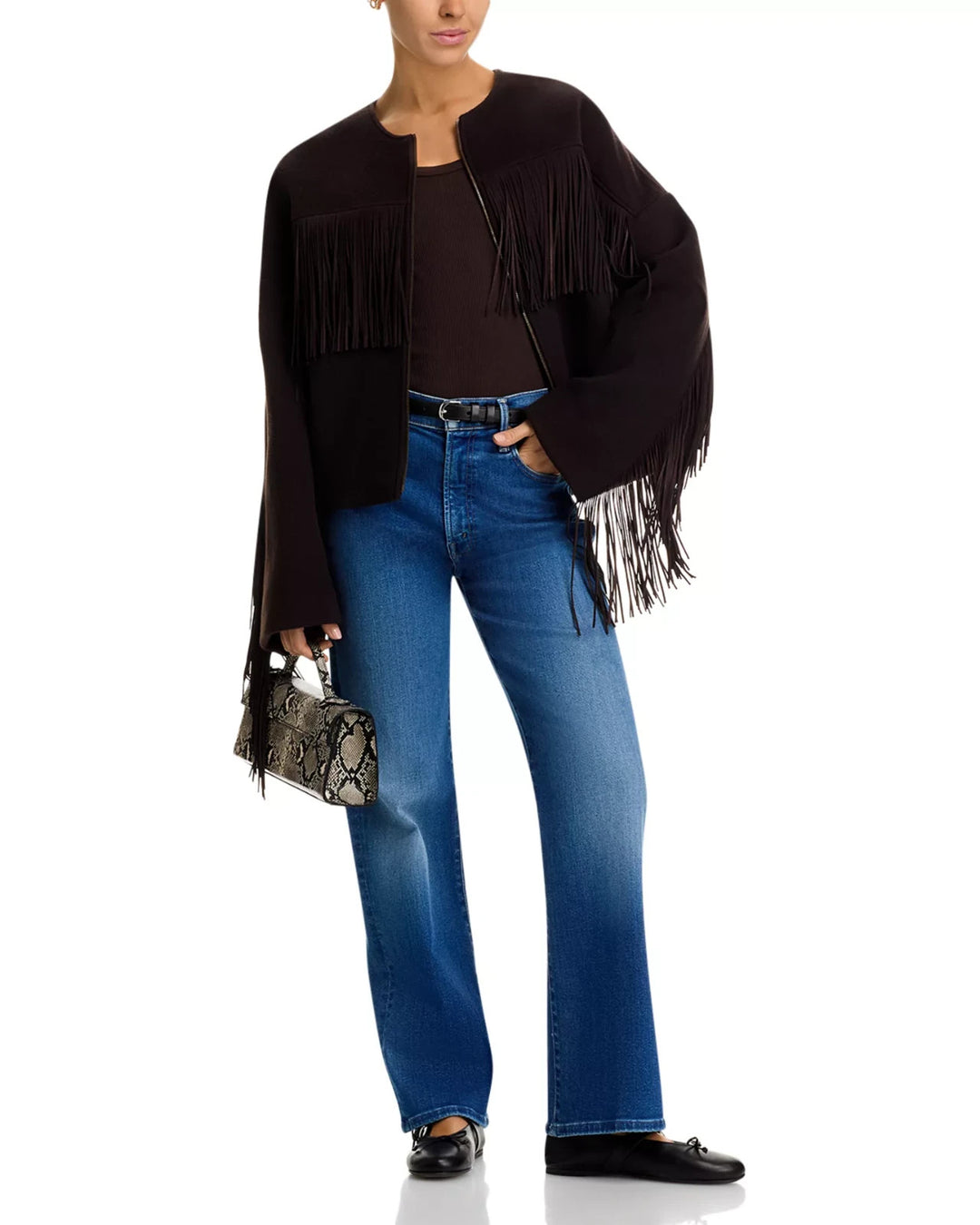 MOTHER The Rambler Zip Flood High Rise Jeans in Nip It In The Bud MSRP $238