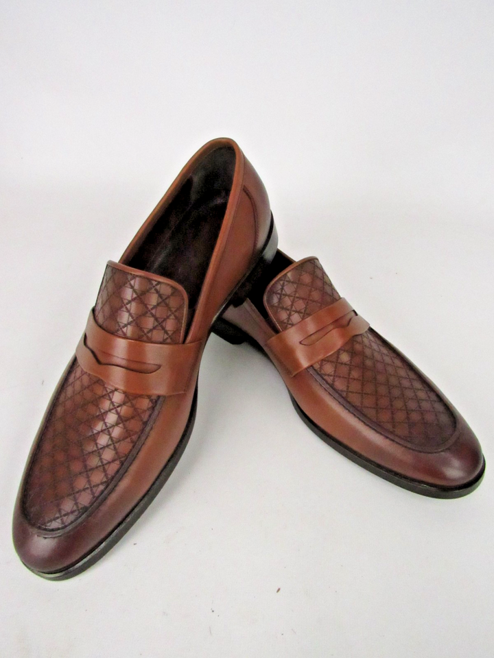 Elegant Men’s Genuine Leather Loafers – Handcrafted Size EU 41