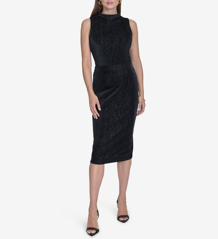 Halston Women's Velvet Pull-on MIDI Skirt MSRP $89