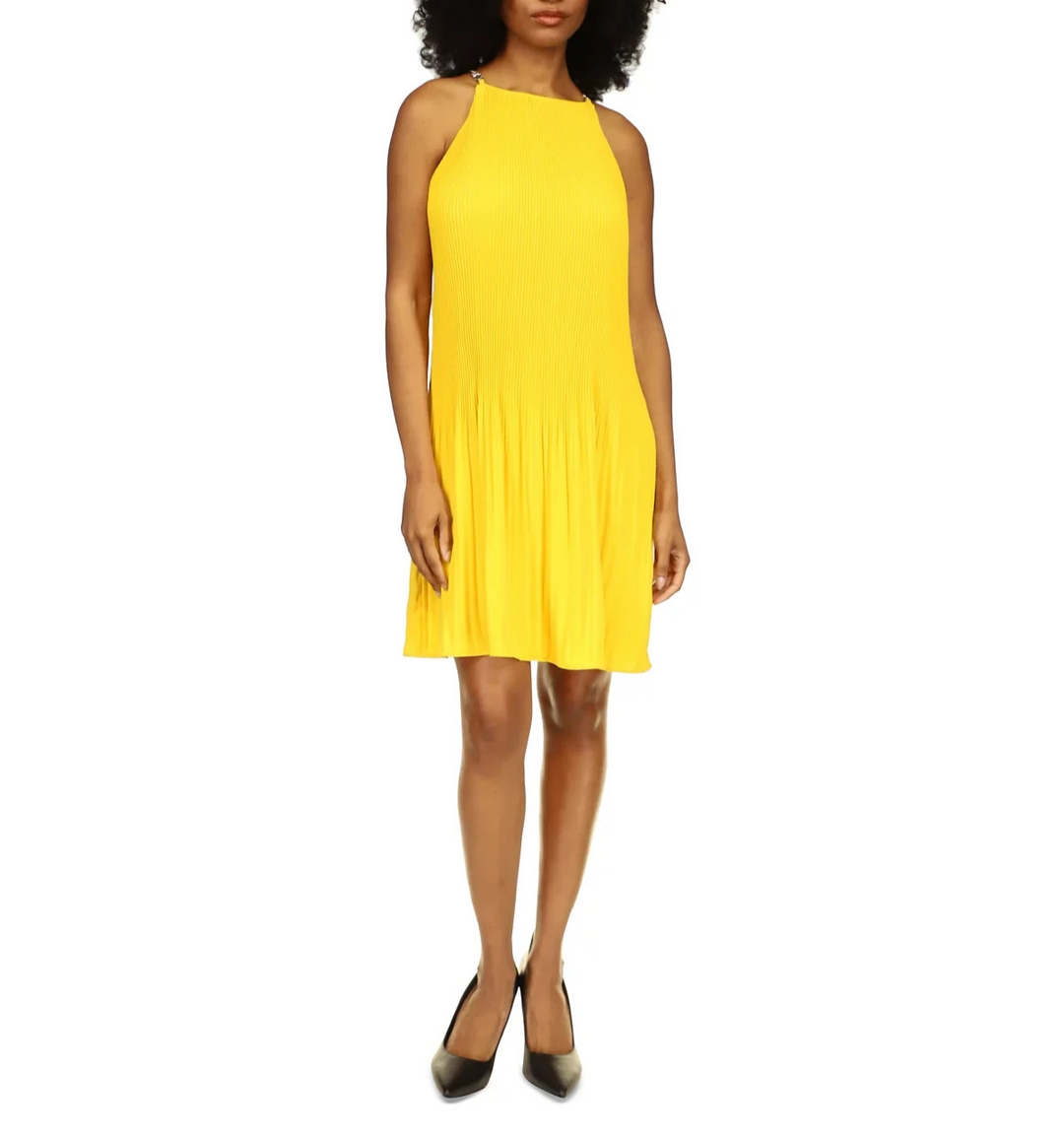 MICHAEL Michael Kors Halter-Neck Pleated Dress MSRP $165