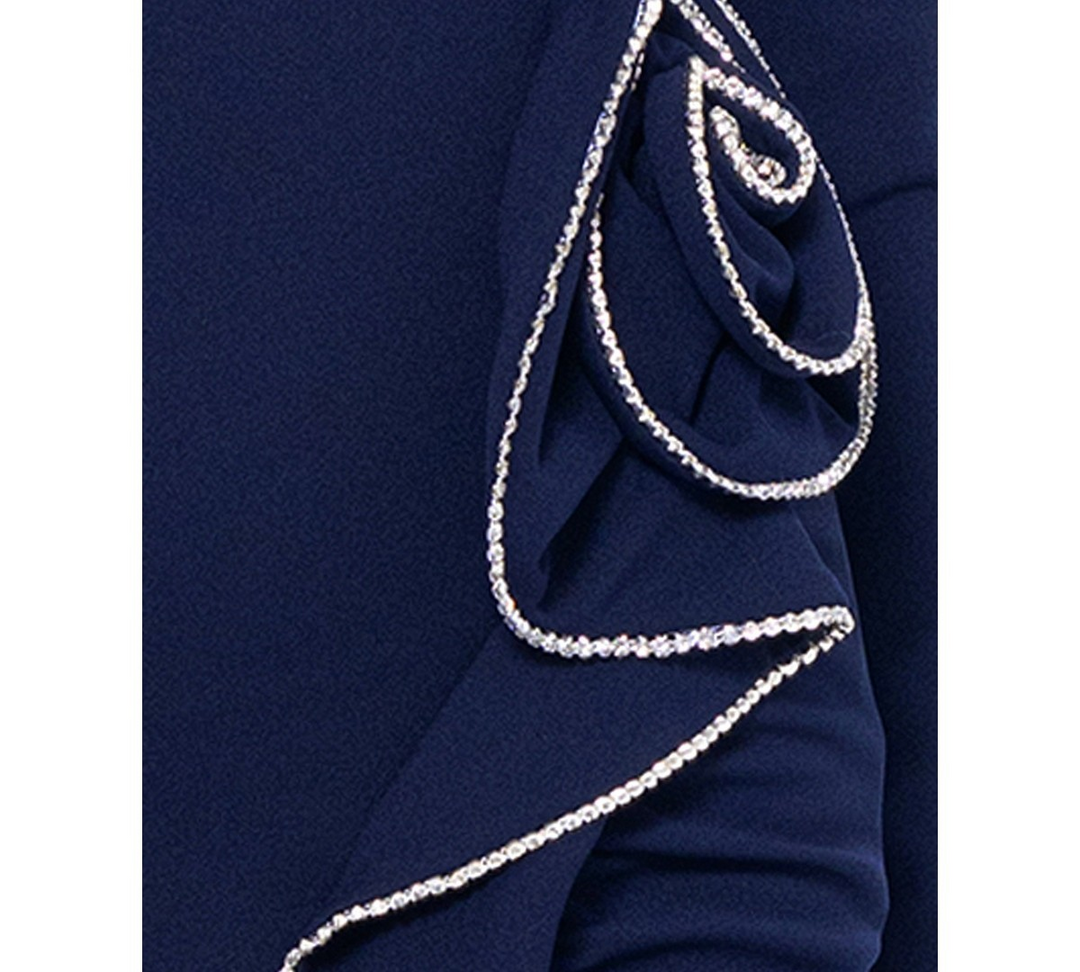 Betsy & Adam Women's Embellished Ruffled Sheath Dress MSRP $229