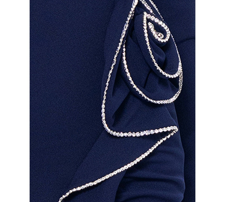 Betsy & Adam Women's Embellished Ruffled Sheath Dress MSRP $229