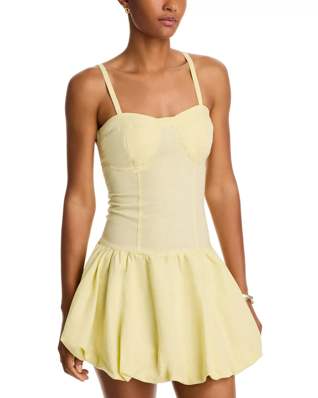 BLANKNYC Yellow Linen Blend Bubble Dress MSRP $98