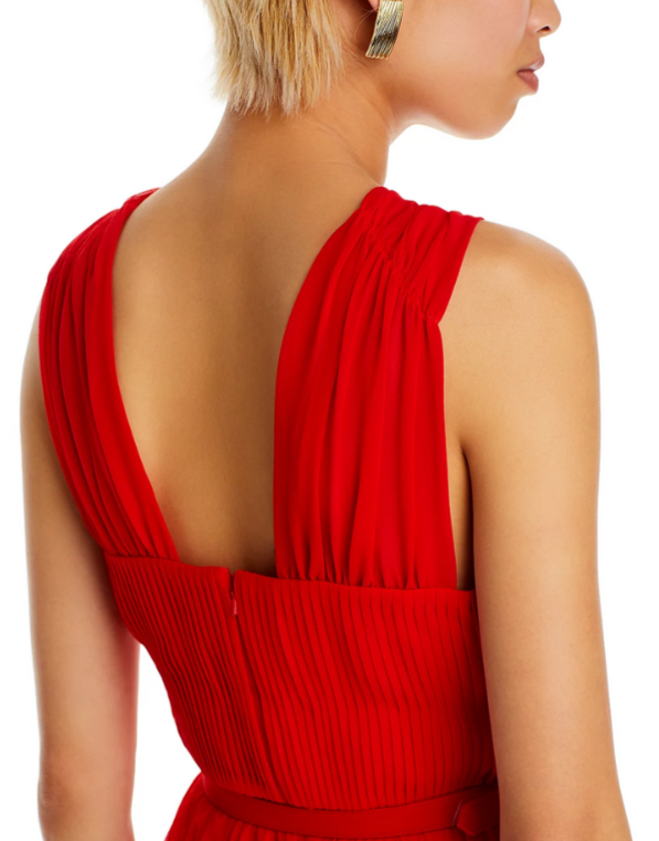 Self-Portrait Pleated Chiffon Mini Dress MSRP $410