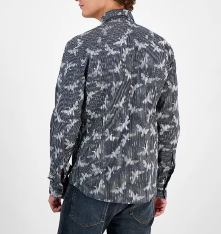 HUGO Ermo Slim Fit Casual Button Down Shirt MSRP $128