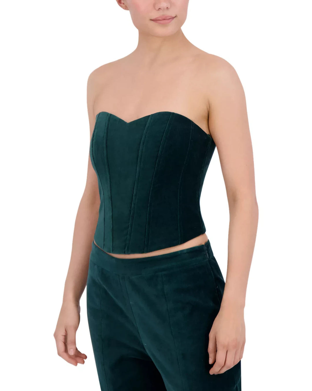 BCBGMAXAZRIA Strapless Velvet Bustier Top MSRP $158