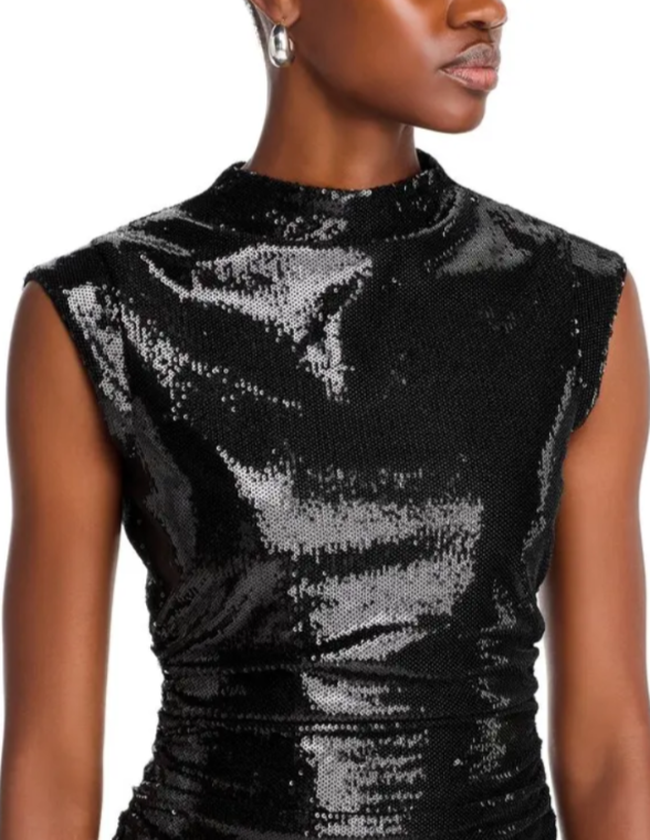 MICHAEL Michael Kors Sequined Funnel-Neck Mini Dress MSRP $175