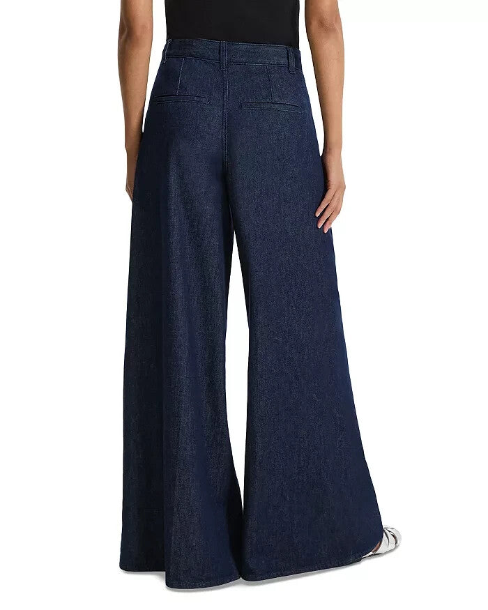 Theory Pleated High Rise Wide Leg Jeans MSRP $295