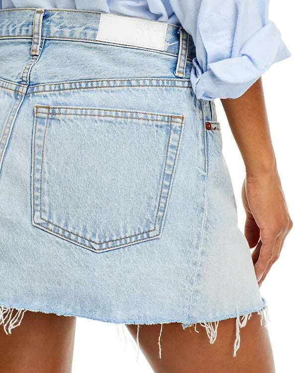 RE/DONE & Pamela Anderson Mid Rise Denim Mini Skirt MSRP $275