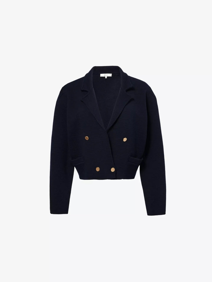 FRAME The Cruise Double-Breasted Wool Knitted Cardigan MSRP $548