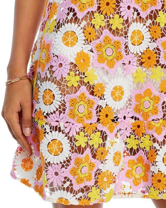 Ramy Brook Imani Crochet Dress Swim Cover-Up MSRP $275