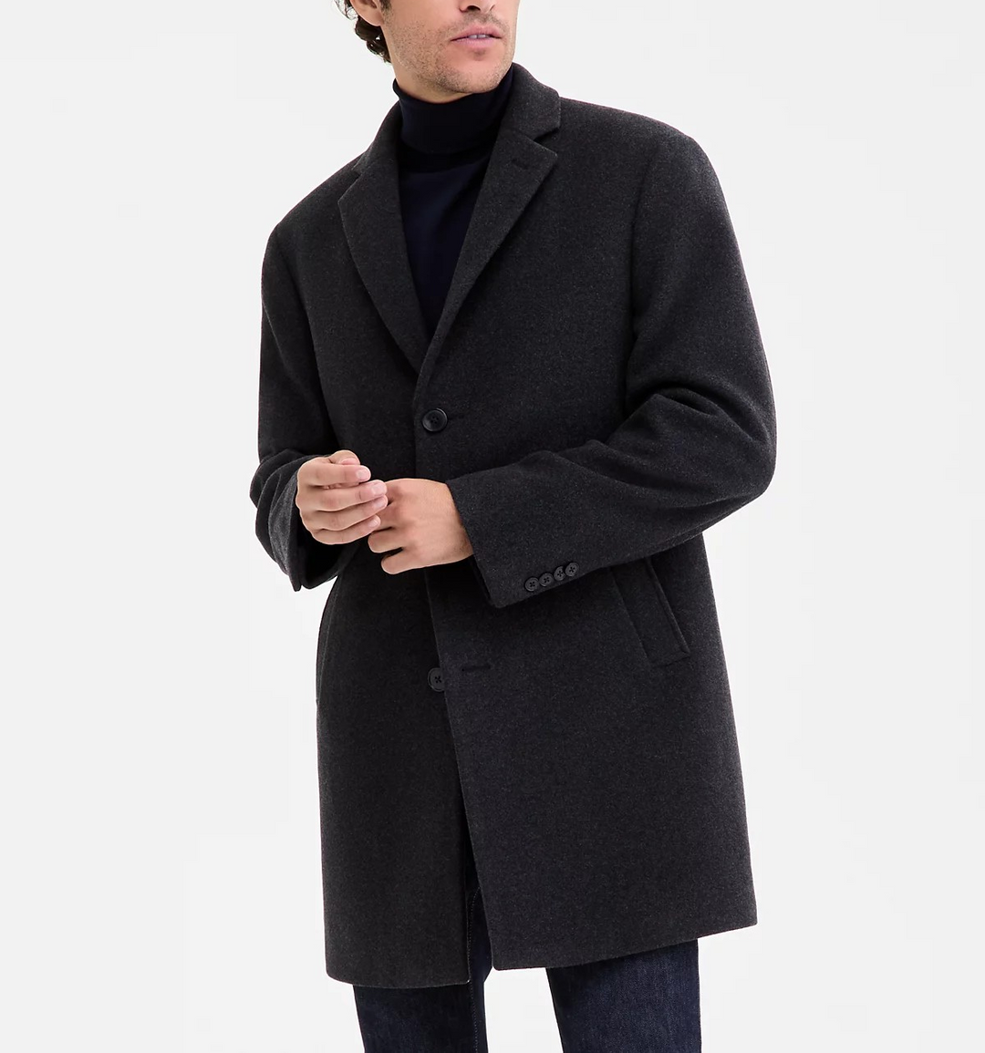 Calvin Klein Men's Prosper Wool-Blend Slim Fit Overcoat MSRP $395