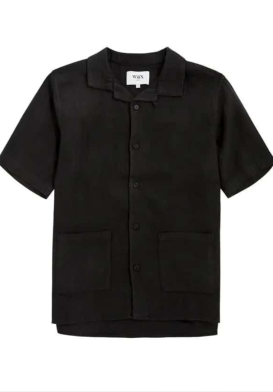 WAX LONDON Ren Linen Short Sleeve Button Shirt MSRP $165