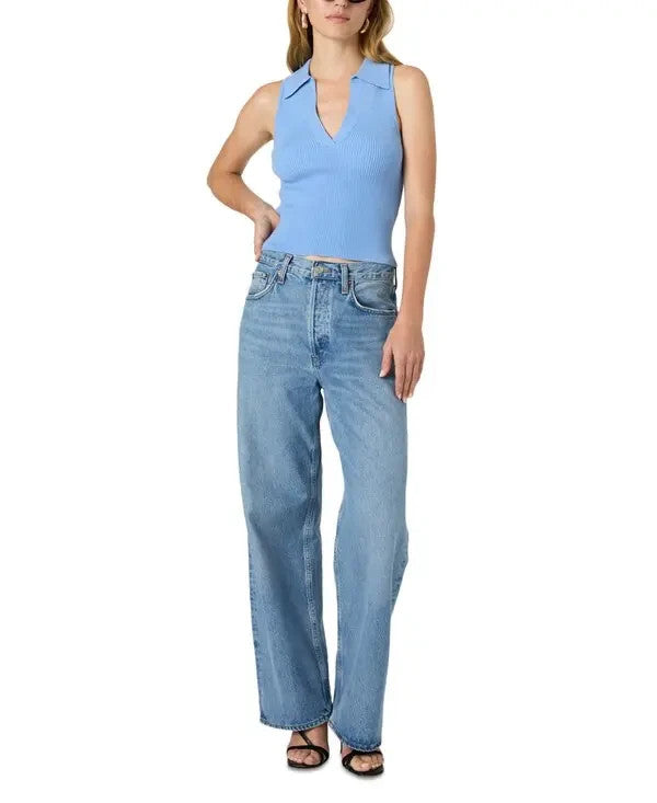 FRENCH CONNECTION Cosysoft V Neck Knit Tank Top MSRP $88