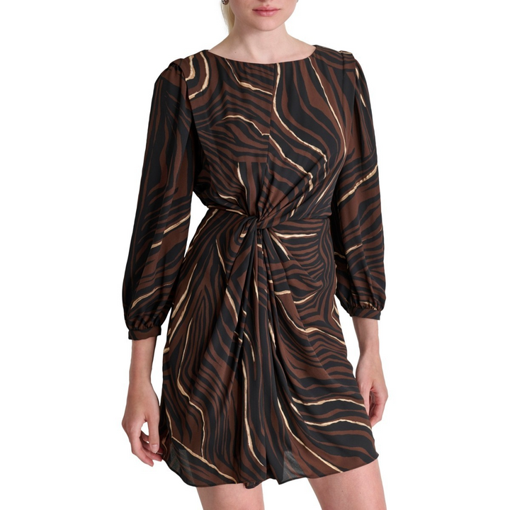 Dkny Twist-Front Long-Sleeve Fit & Flare Dress MSRP $139