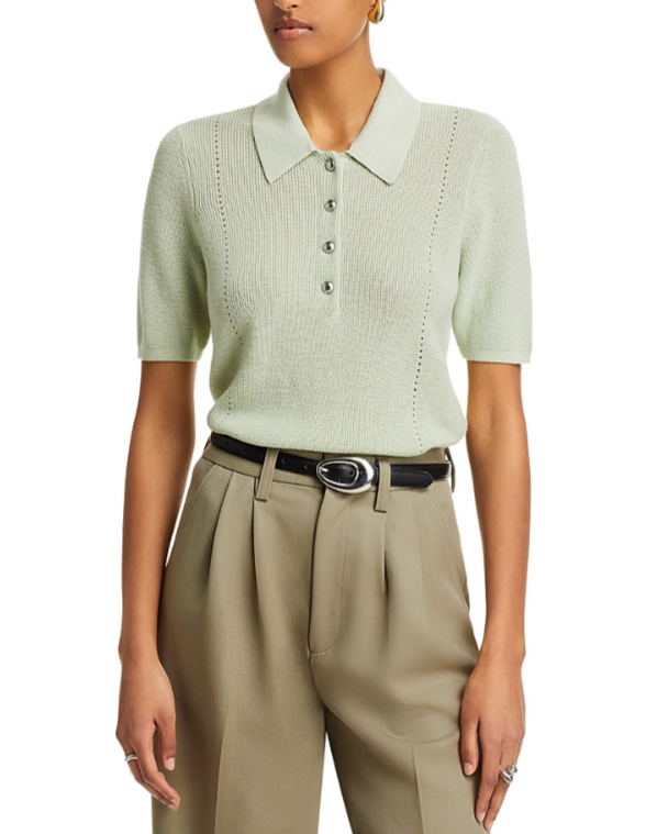rag & bone Darcey Cash Polo Sweater MSRP $298