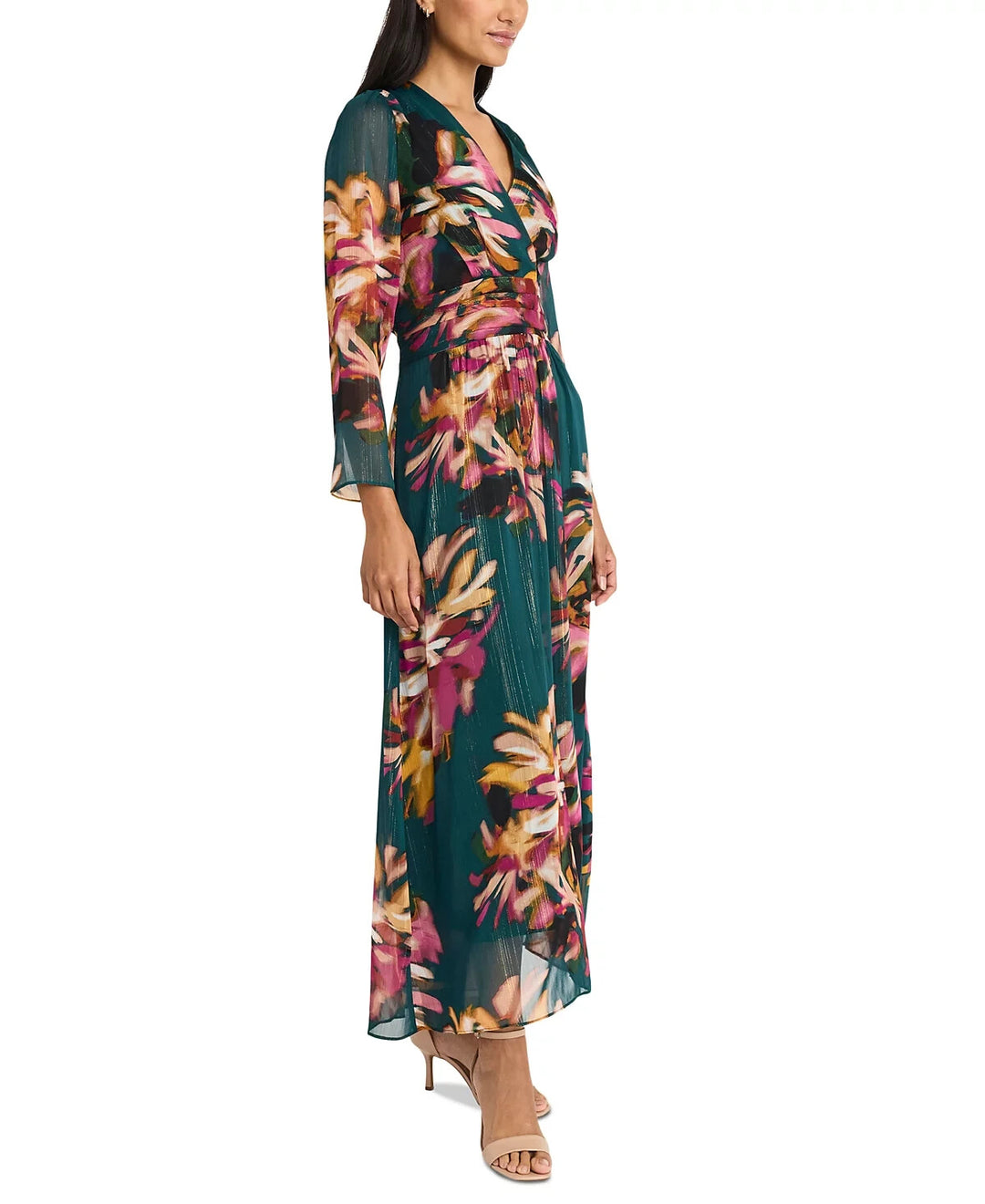 Maggy London Floral-Print Maxi Dress MSRP $158