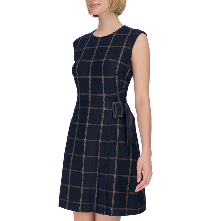 Calvin Klein Women's Jewel-Neck Sleeveless a-Line Dress MSRP $ 139