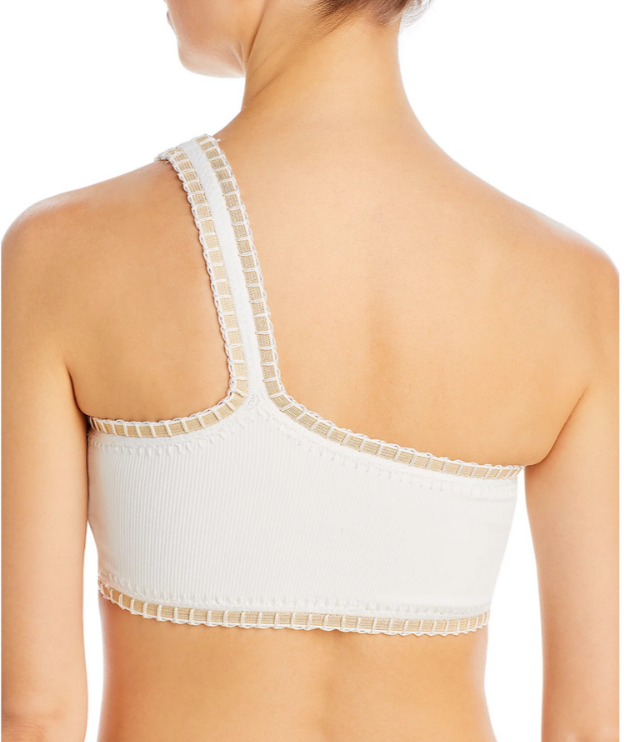 Platinum inspired by Solange Ferrarini Whipstitched One Shoulder Bikini Top $88