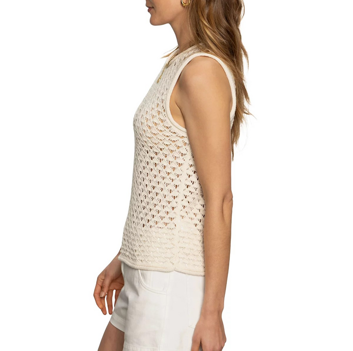 Sanctuary Women's Cotton Open-Stitch Sleeveless Tank MSRP $69