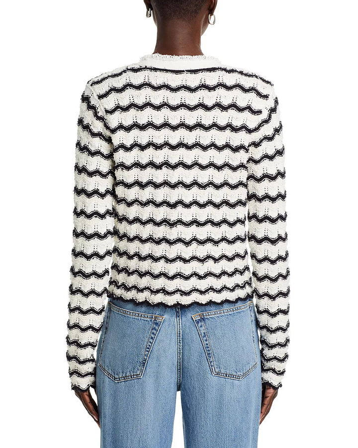 Derek Lam 10 Crosby Noe Chevron Striped Cardigan Sweater MSRP $450