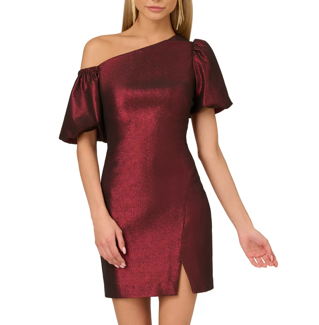 Adrianna Papell Women's Metallic-Sheen Sheath Dress MSRP $195