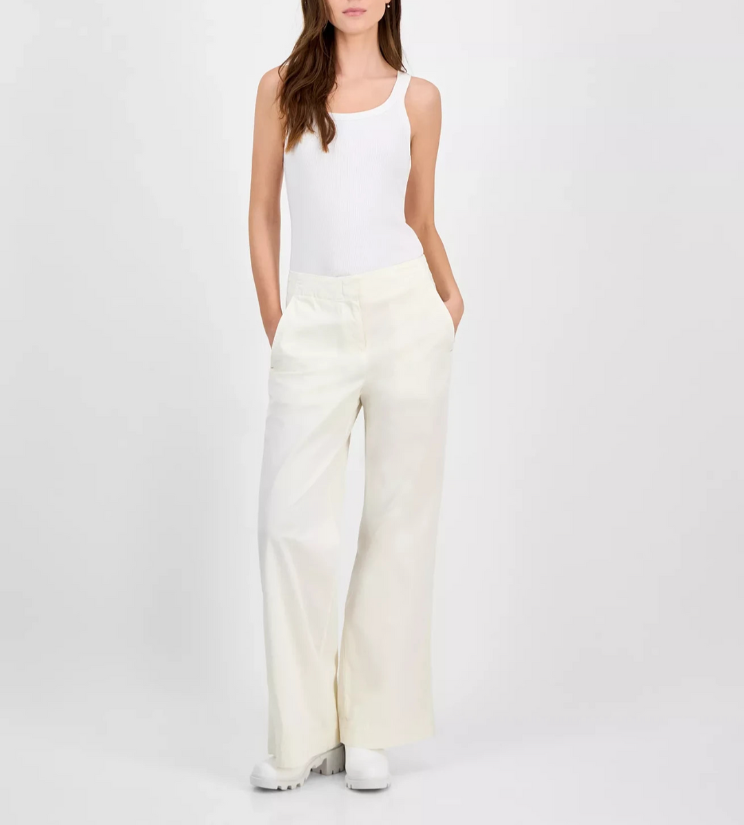 BOSS Orange Women's High-Rise Wide-Leg Pants MSRP $179