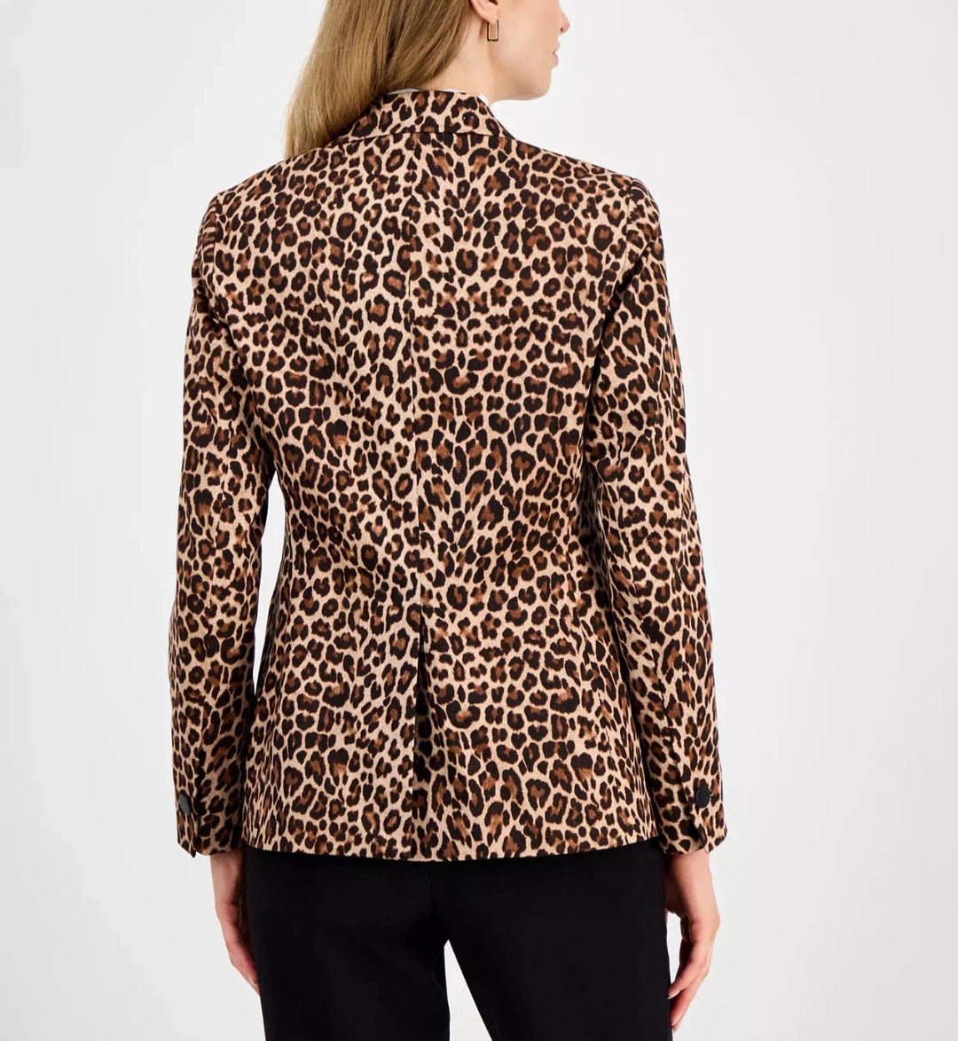 Anne Klein Animal-Print One-Button Blazer MSRP $179 Size 12 # 4D 1505
