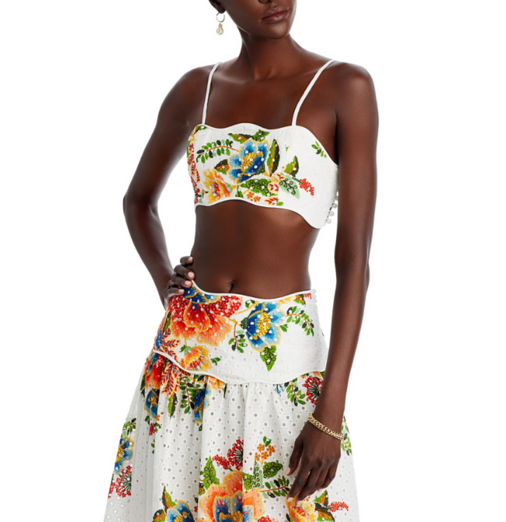 FARM Rio Delicate Garden Eyelet Crop Top MSRP $120