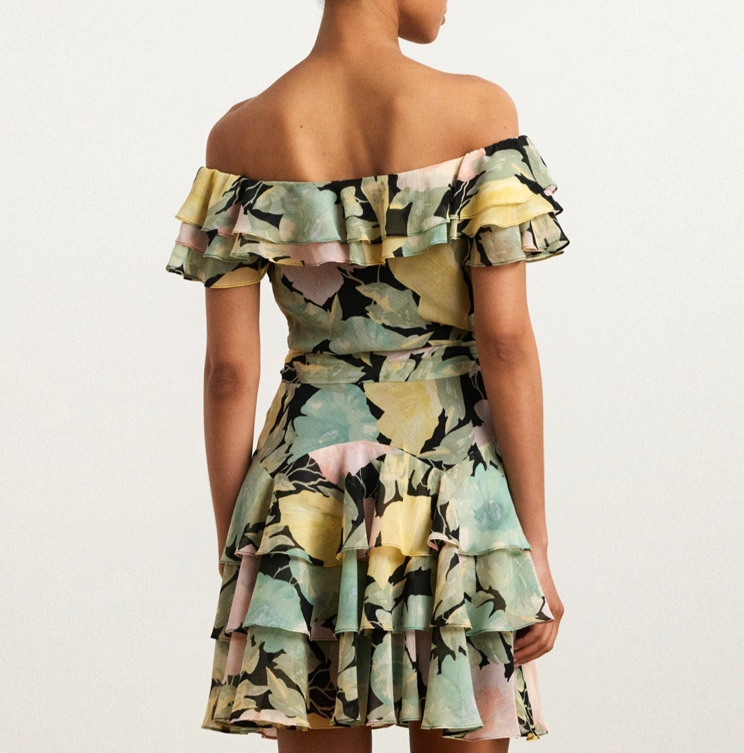 Lauren Ralph Lauren Women's Floral Off-the-Shoulder Cocktail Dress MSRP $225