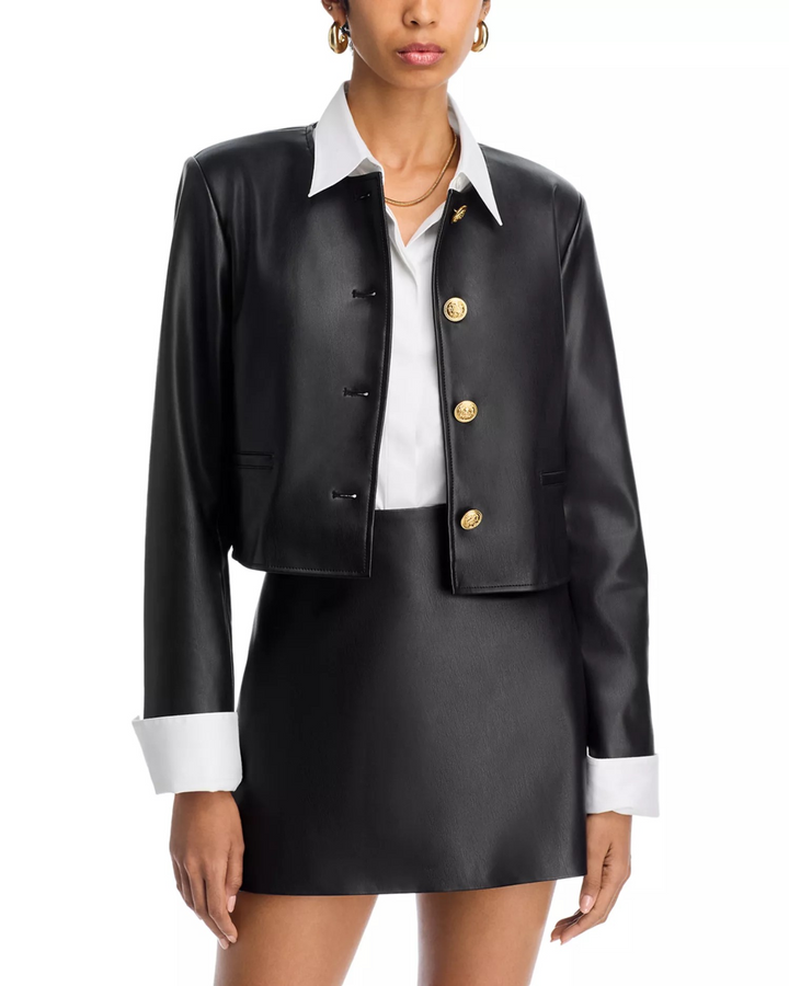 FRENCH CONNECTION Dessa Faux Leather Jacket MSRP $178
