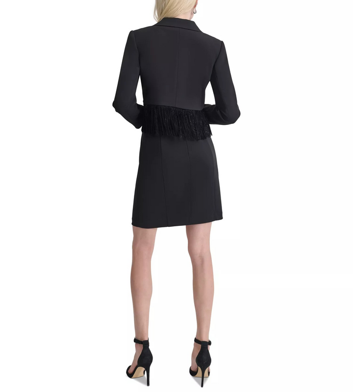 DKNY Women's Faux-Suede Fringe-Hem Jacket MSRP $129