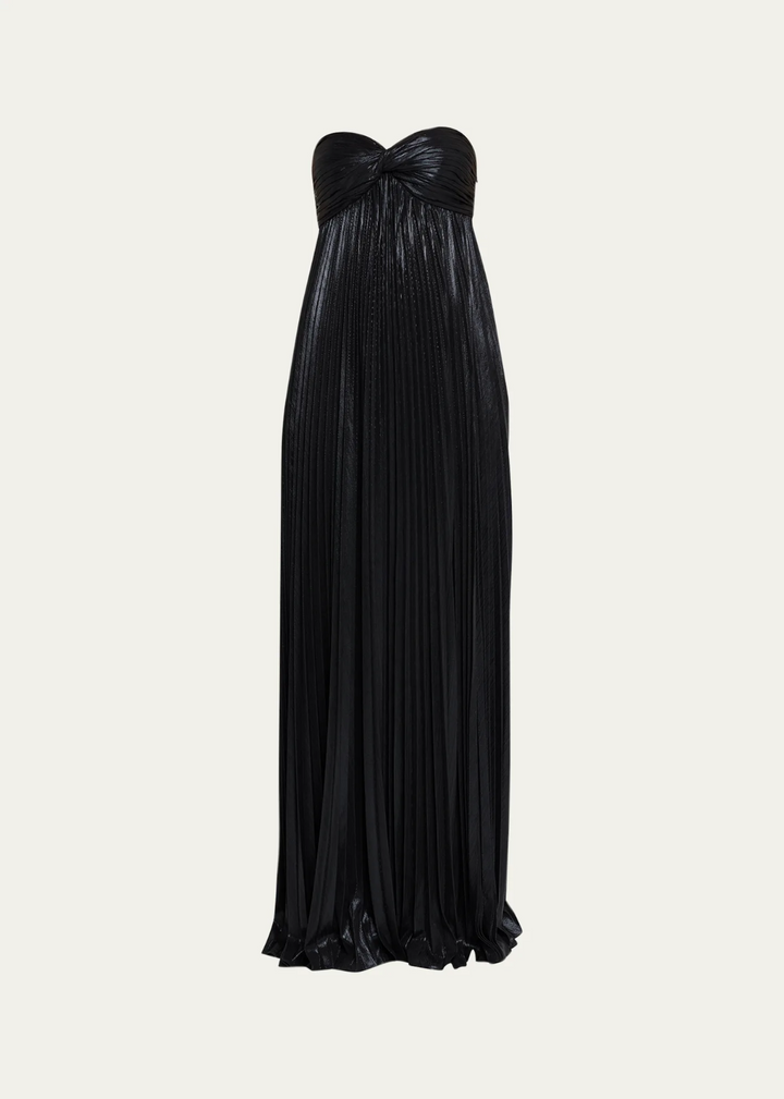 Retrofete Zoa Strapless Lamé Twisted-Bodice Gown MSRP $595