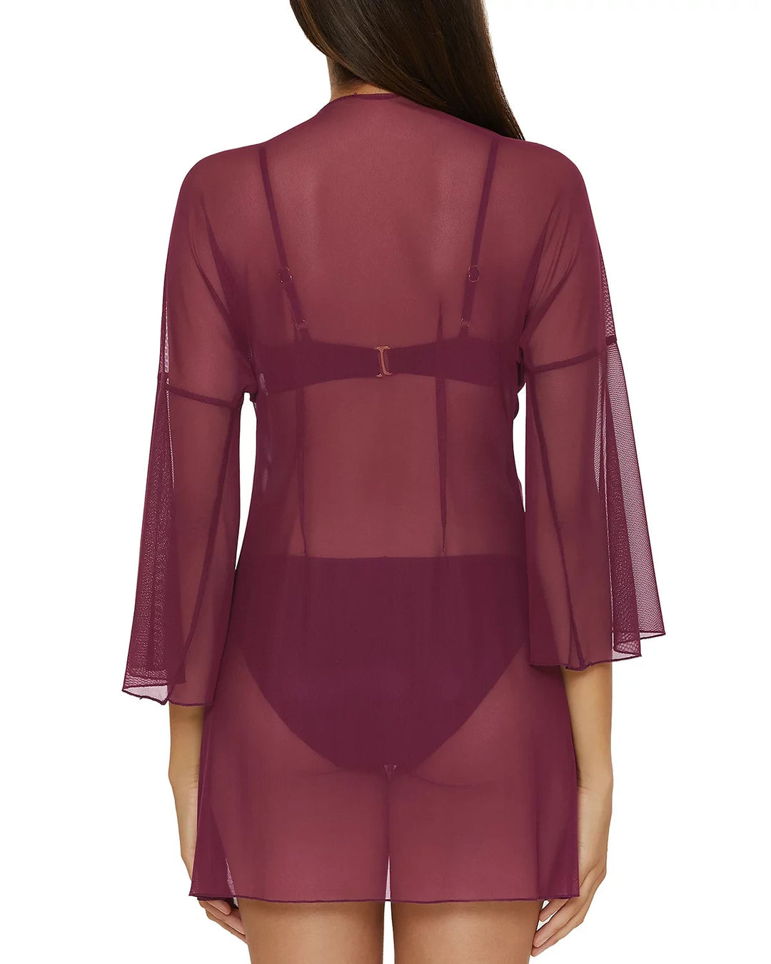 BECCA Muse Mesh Tie-Front Cover-Up Tunic MSRP $88