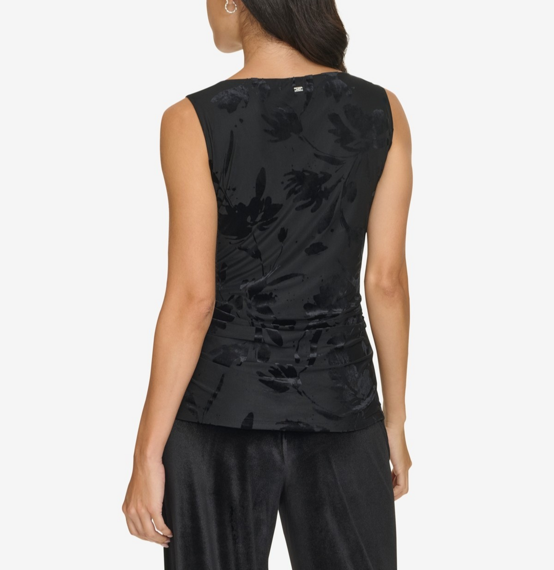 Calvin Klein Sleeveless Velvet Burnout Top MSRP $59