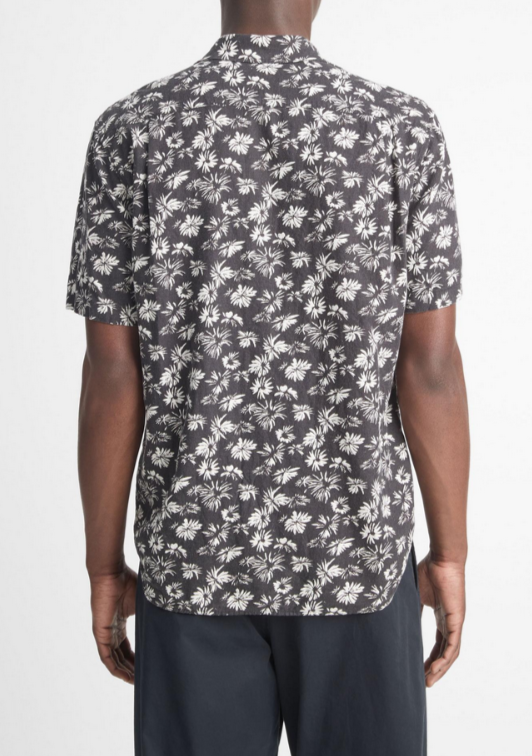 Vince Firework Floral Classic Fit Short Sleeve Shirt MSRP $225