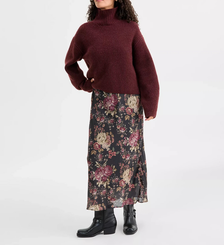 Lucky Brand Women's Ribbed Mock-Neck Sweater MSRP $99