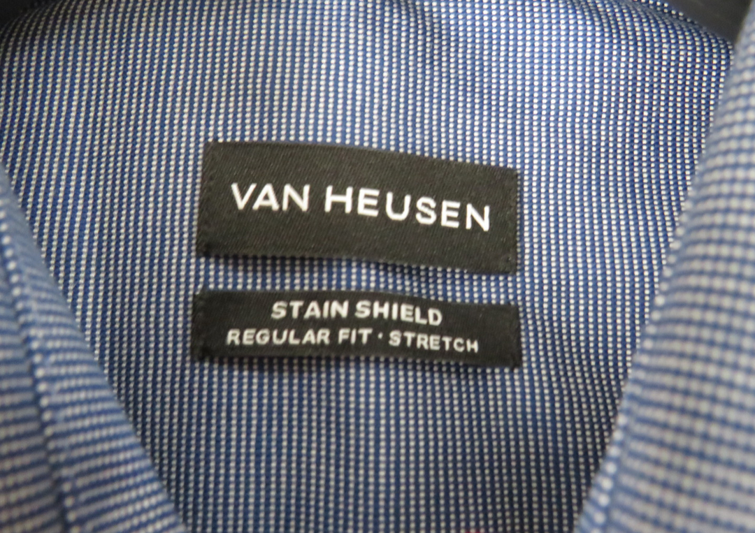 Van Heusen Stain Shield Regular Fit Dress Shirt MSRP $60