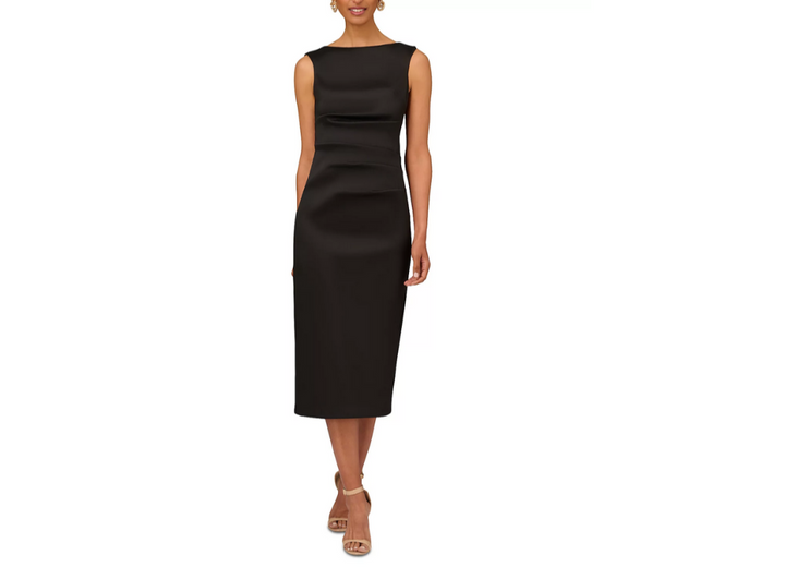 Aidan Mattox Stretch Mikado Midi Sheath Dress MSRP $295