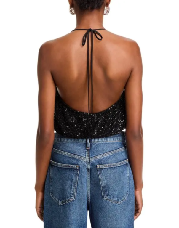Ramy Brook Sullivan Embellished Halter Top MSRP $275