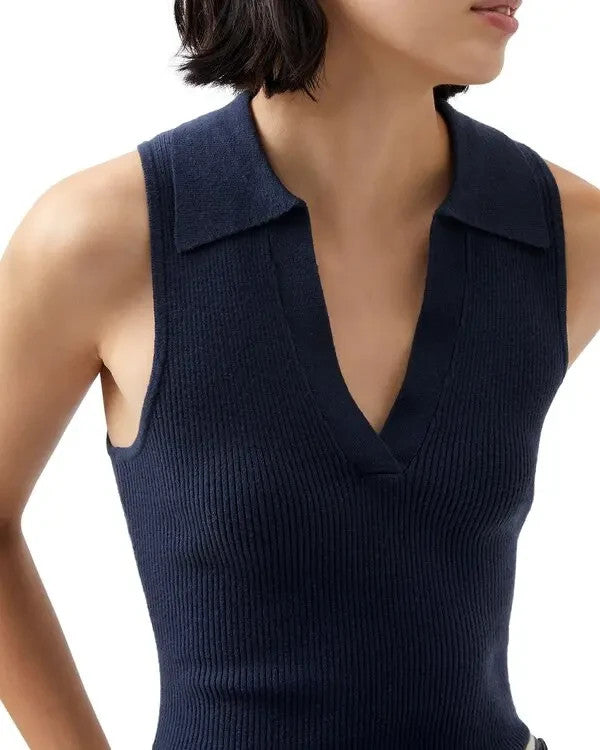 FRENCH CONNECTION Cosysoft V Neck Knit Tank Top MSRP $88