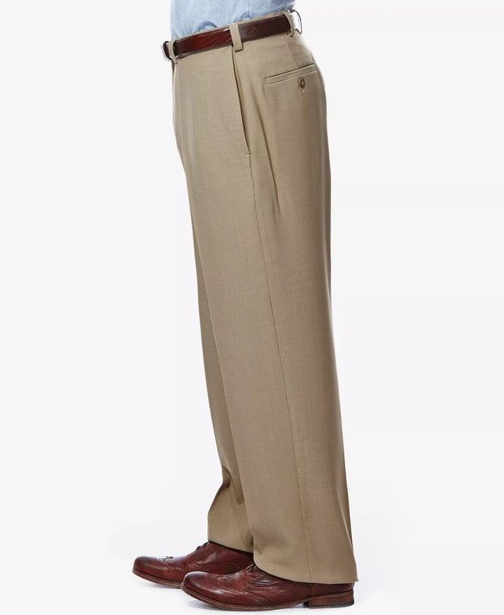 Haggar Men's Eclo Stria Classic Fit Hidden Expandable Dress Pants MSRP $70