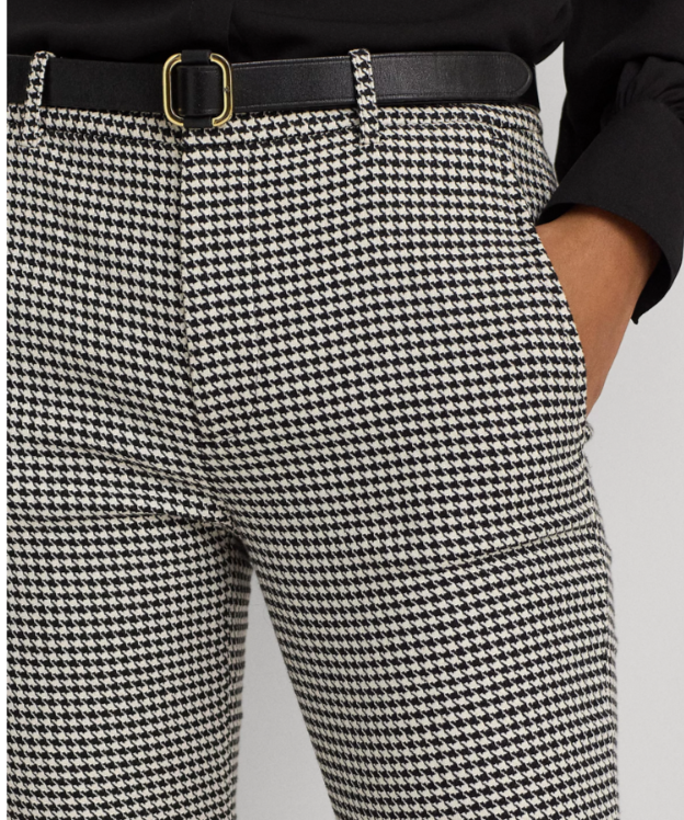 Lauren Ralph Lauren Slim Houndstooth Cropped Pants MSRP $195