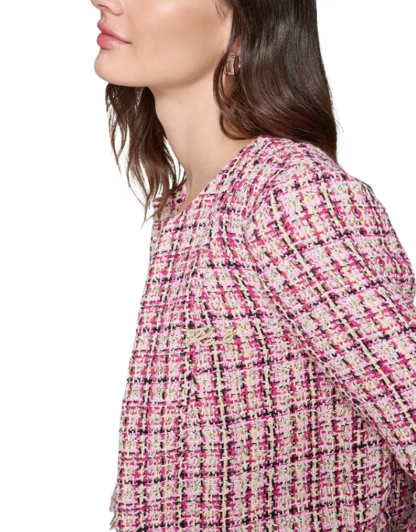 KARL LAGERFELD PARIS Tweed Open Front Jacket MSRP $189