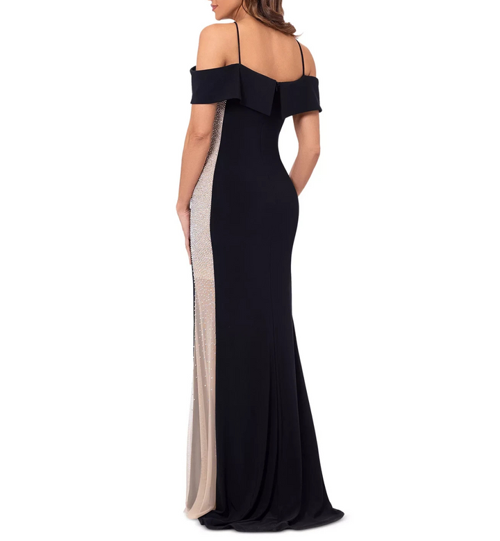 XSCAPE Women's Embellished Halter Jersey Dress MSRP $299