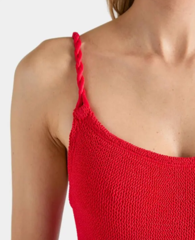 Hunza G Camille Crinkle One-Piece Swimsuit MSRP $315 Size O/S # 17C 878 New
