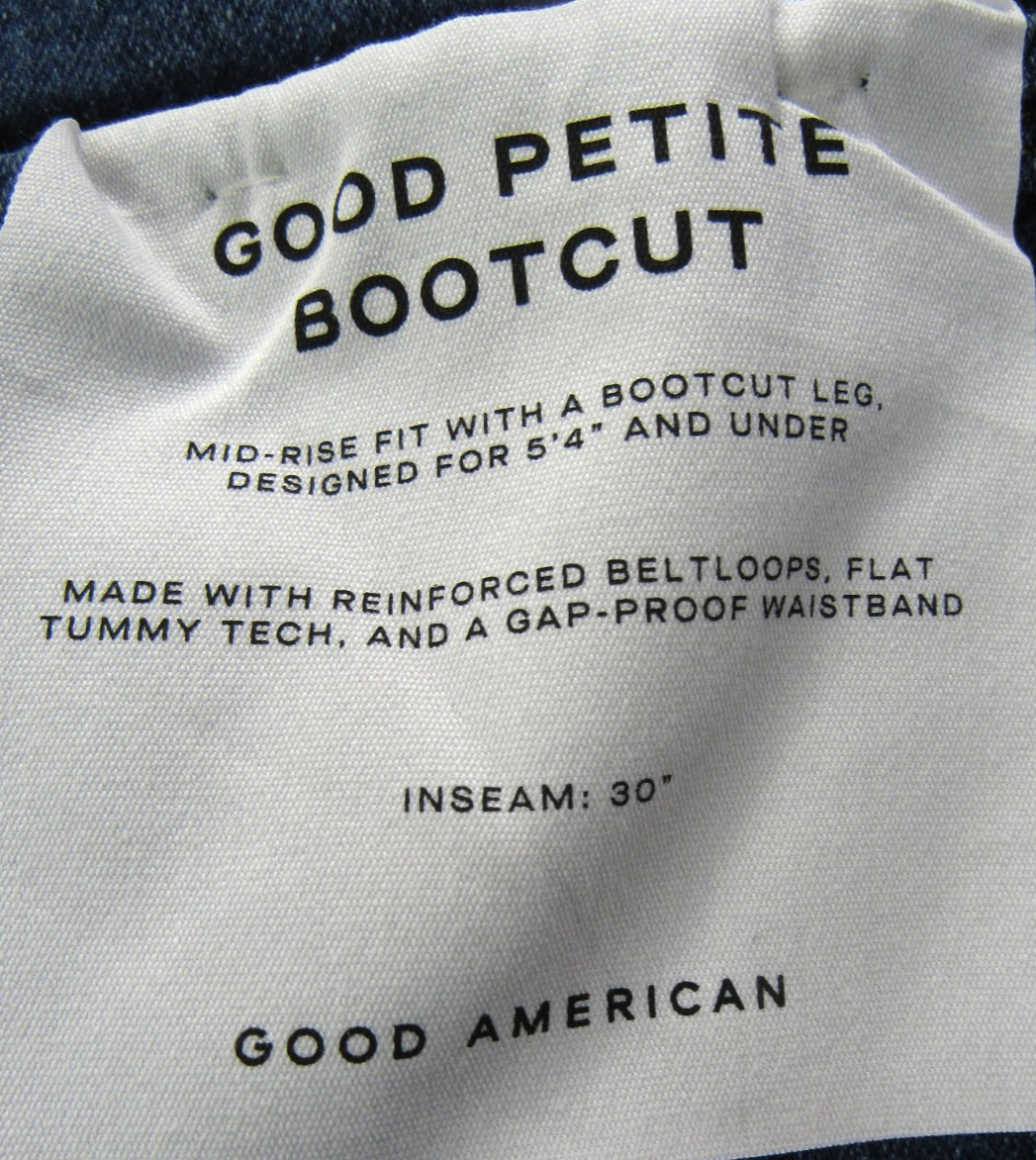 Good American Good Petite Bootcut Jeans MSRP $159
