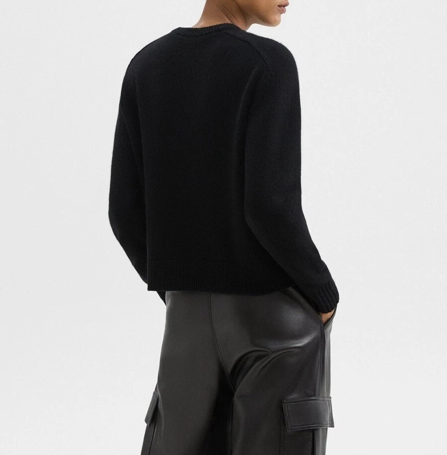 Theory Women’s Cropped Crewneck Sweater in Cashmere MSRP $345