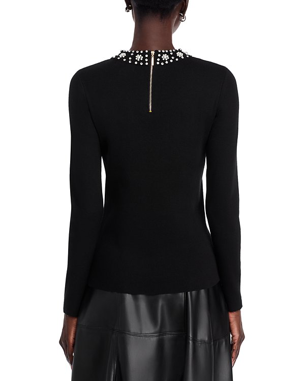 T Tahari Embellished Neck Sweater MSRP $78